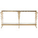 Fiore 72 inch Polished Brass and Natural Console Table