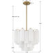 Addis 4 Light 17.75 inch Aged Brass Chandelier Ceiling Light in Tronchi Glass White
