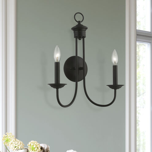Estate 2 Light 14 inch Black Double Sconce Wall Light