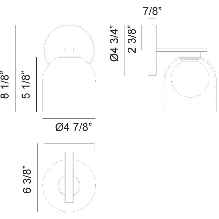 Derbishone 1 Light 4.88 inch Aged Gold Brass Wall Sconce Wall Light in Aged Gold Brass and Clear