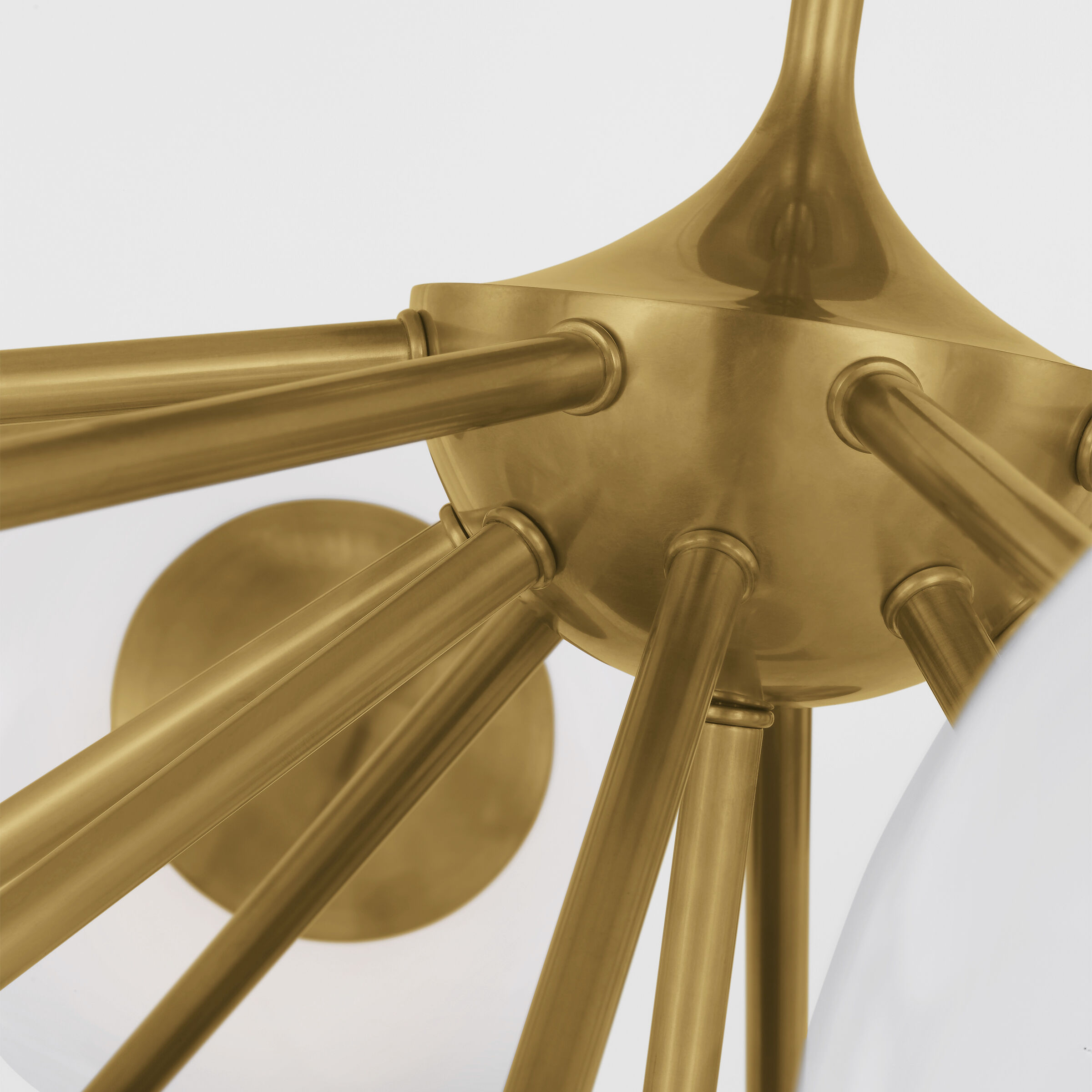 AERIN Cristol LED 43.25 inch Hand-Rubbed Antique Brass Flush Mount Ceiling Light