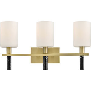 Turin 3 Light 23.5 inch Lacquered Brass Vanity Light Wall Light, Medium