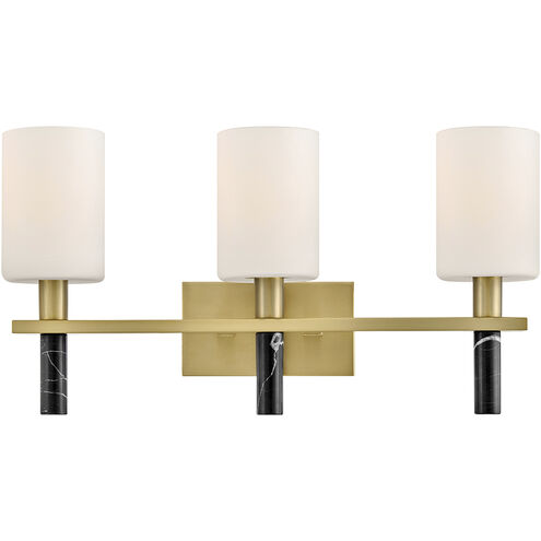 Turin 3 Light 23.5 inch Lacquered Brass Vanity Light Wall Light, Medium