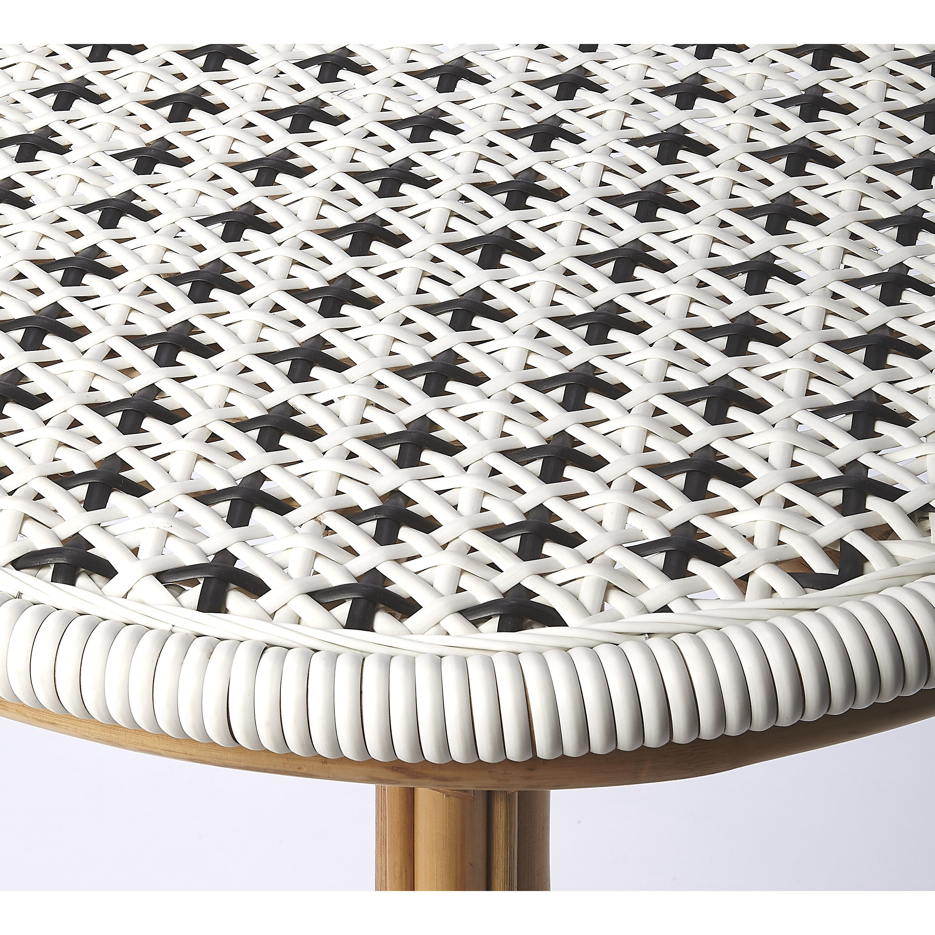 Designer'S Edge Tenor White & Black Rattan 30 X 25 inch Black Foyer Table