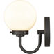 Fairbanks Sconce Wall Light in Matte Black, Opal Glass