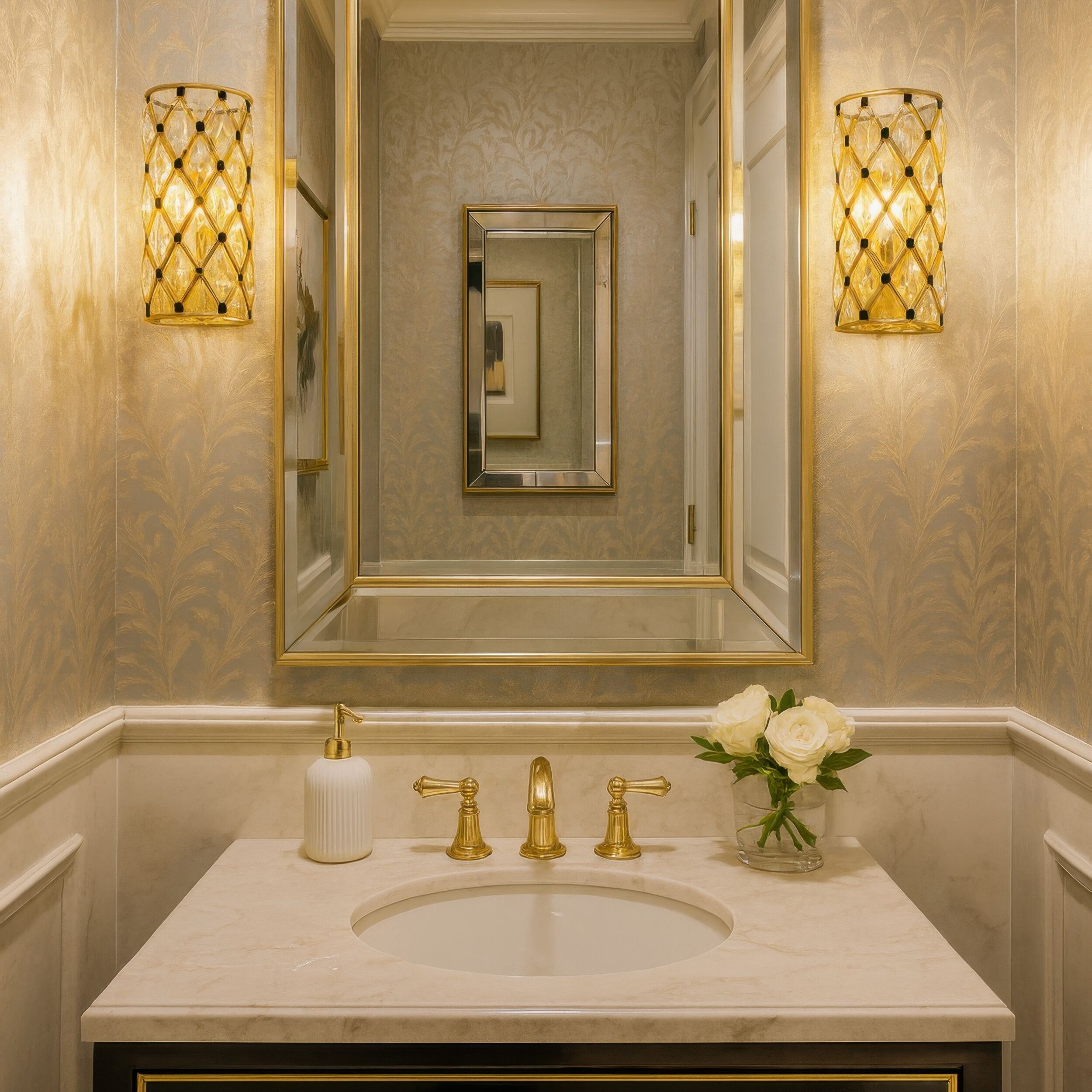 Windsor 1 Light 7 inch French Gold and Matte Black Wall Sconce Wall Light