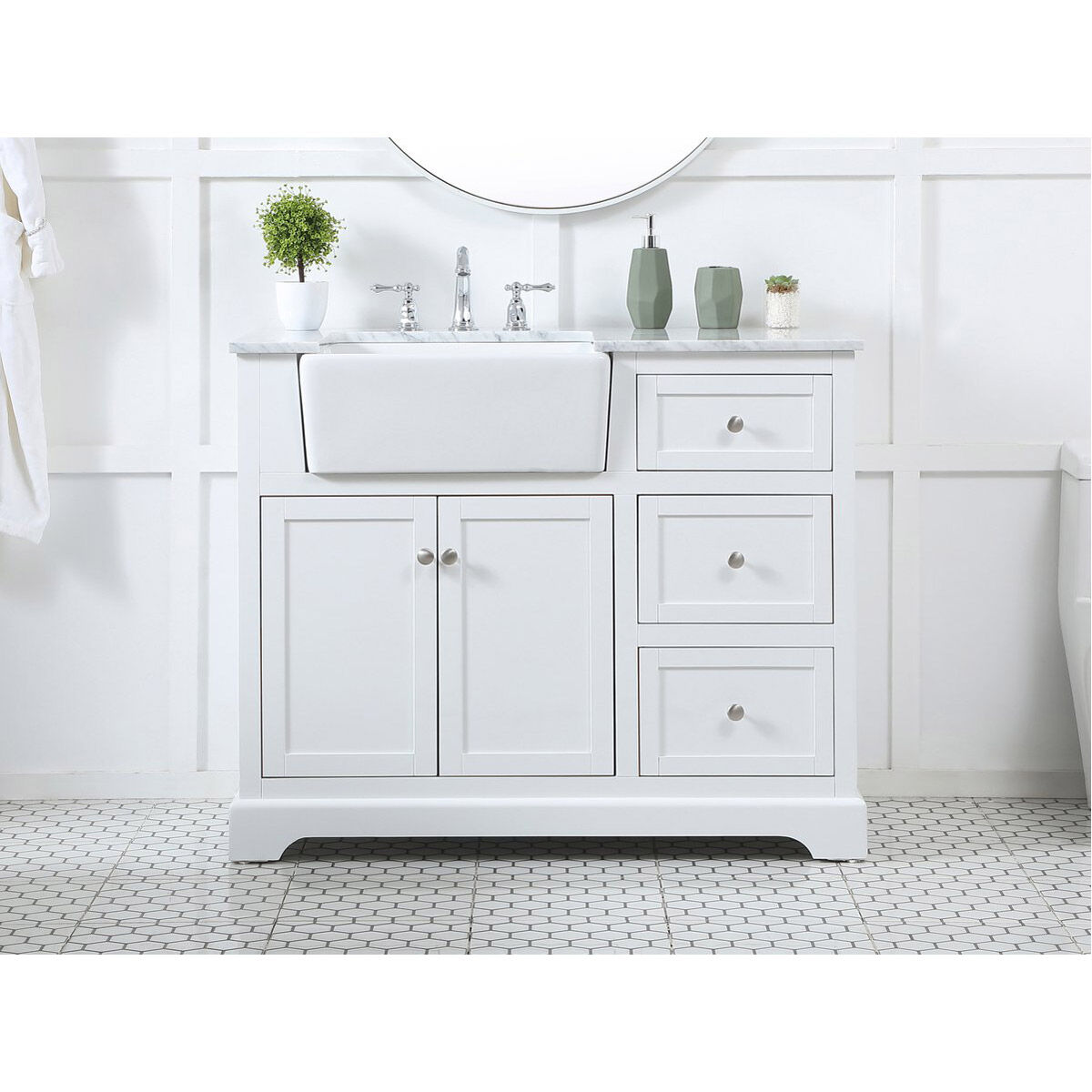 Franklin 42 X 22 X 35 inch White Bathroom Vanity Cabinet