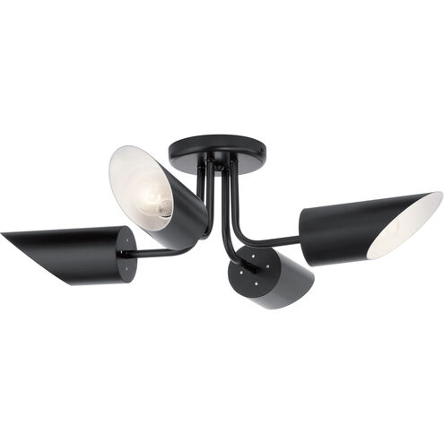 Trentino 4 Light 28 inch Black Semi Flush Light Ceiling Light