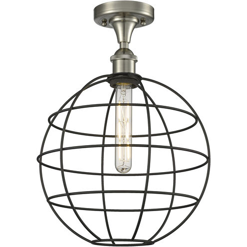 Lake Placid 1 Light 12 inch Satin Nickel Semi-Flush Mount Ceiling Light