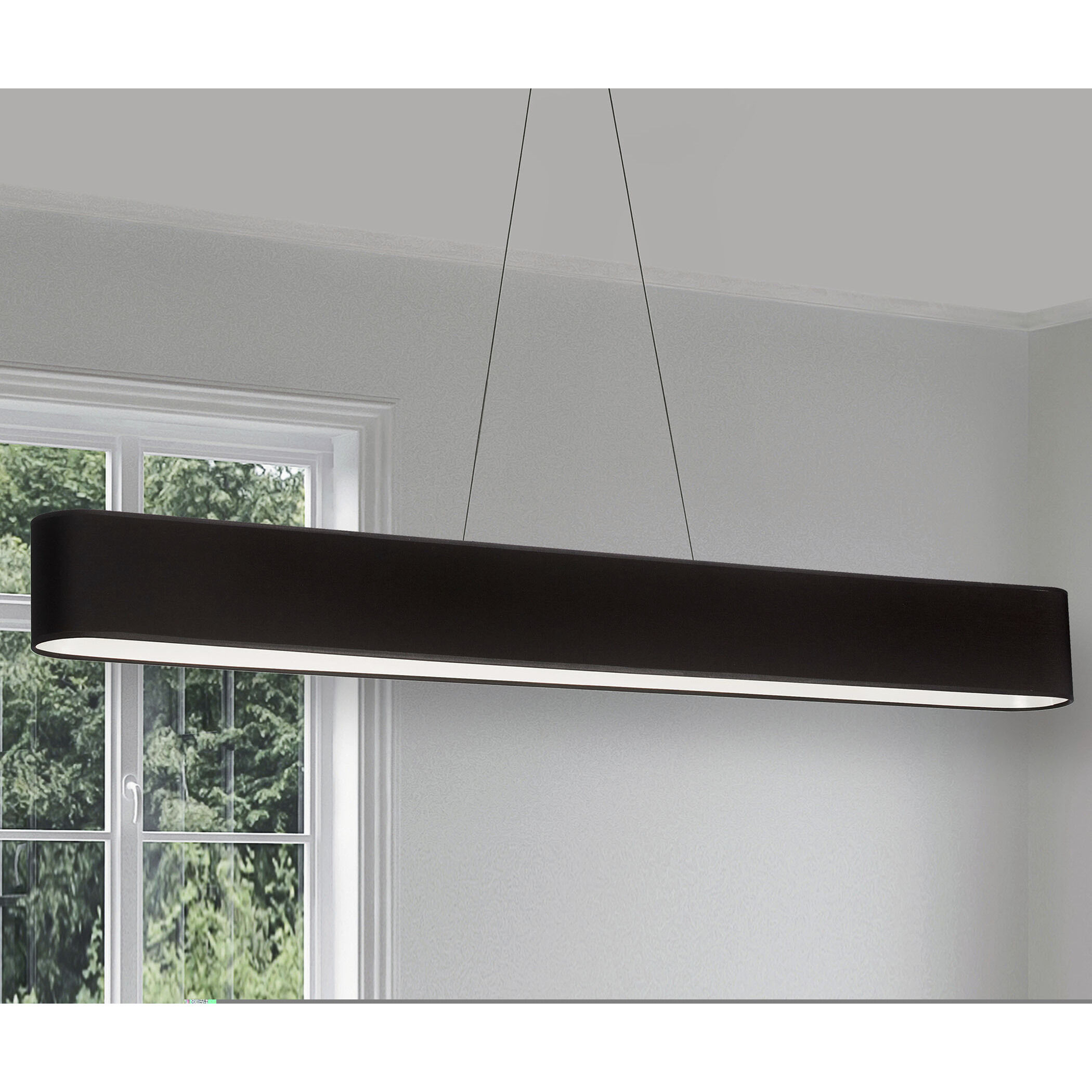 Aubrey LED 51 inch Matte Black Horizontal Pendant Ceiling Light