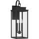 Hillside 3 Light 25.5 inch Textured Black Exterior Wall Sconce