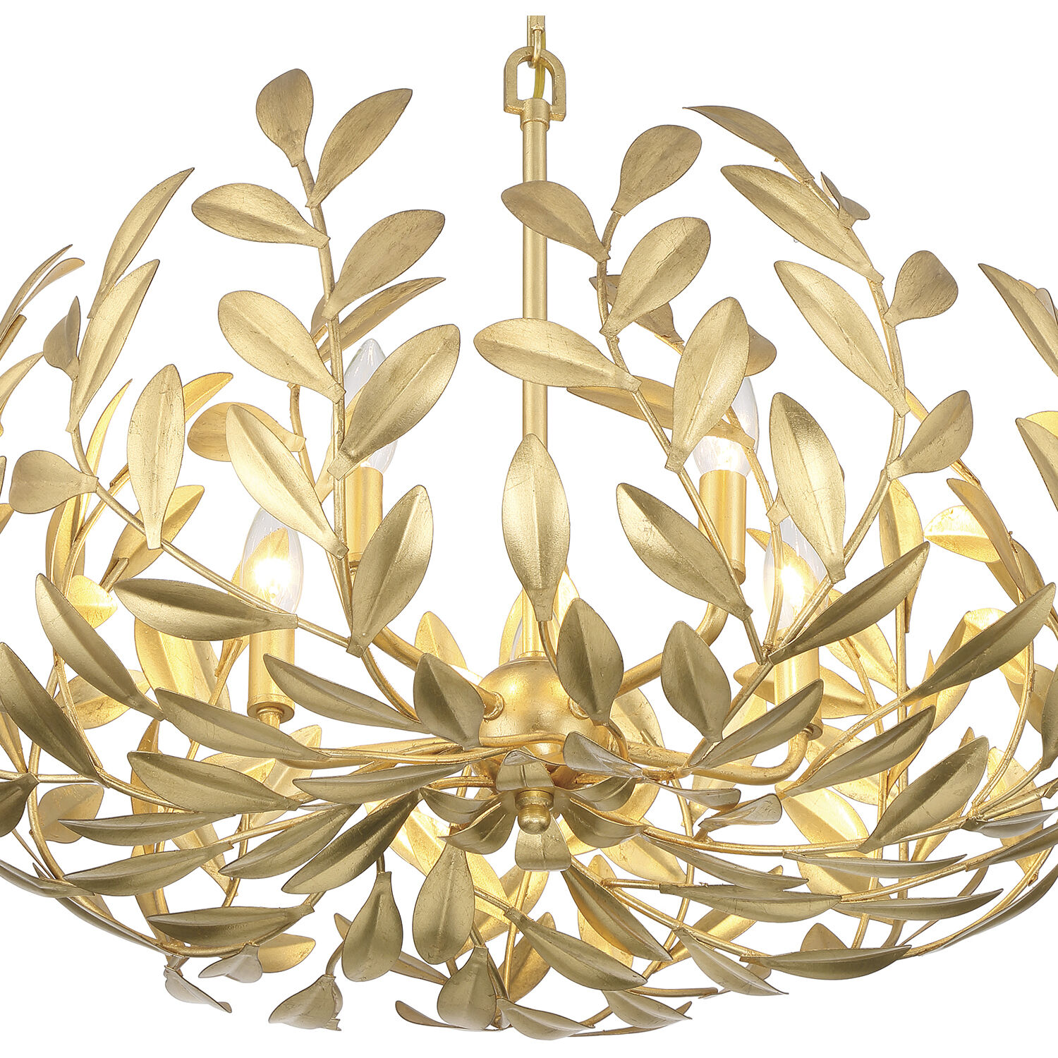 Broche 5 Light 23 inch Antique Gold Chandelier Ceiling Light