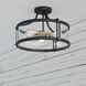 Holbrook 3 Light 15.75 inch Matte Black and Satin Brass Semi-Flush Mount Ceiling Light