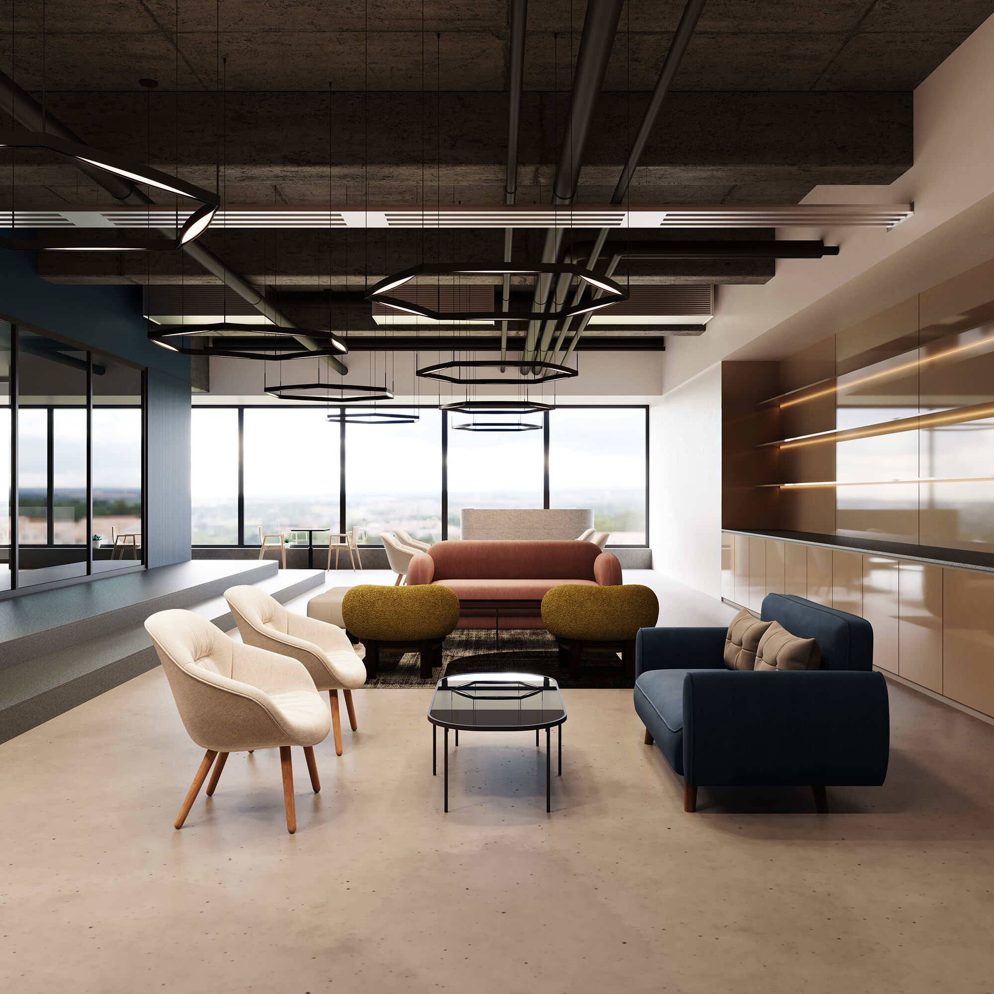 Ola LED 54 inch Satin Black Pendant Ceiling Light