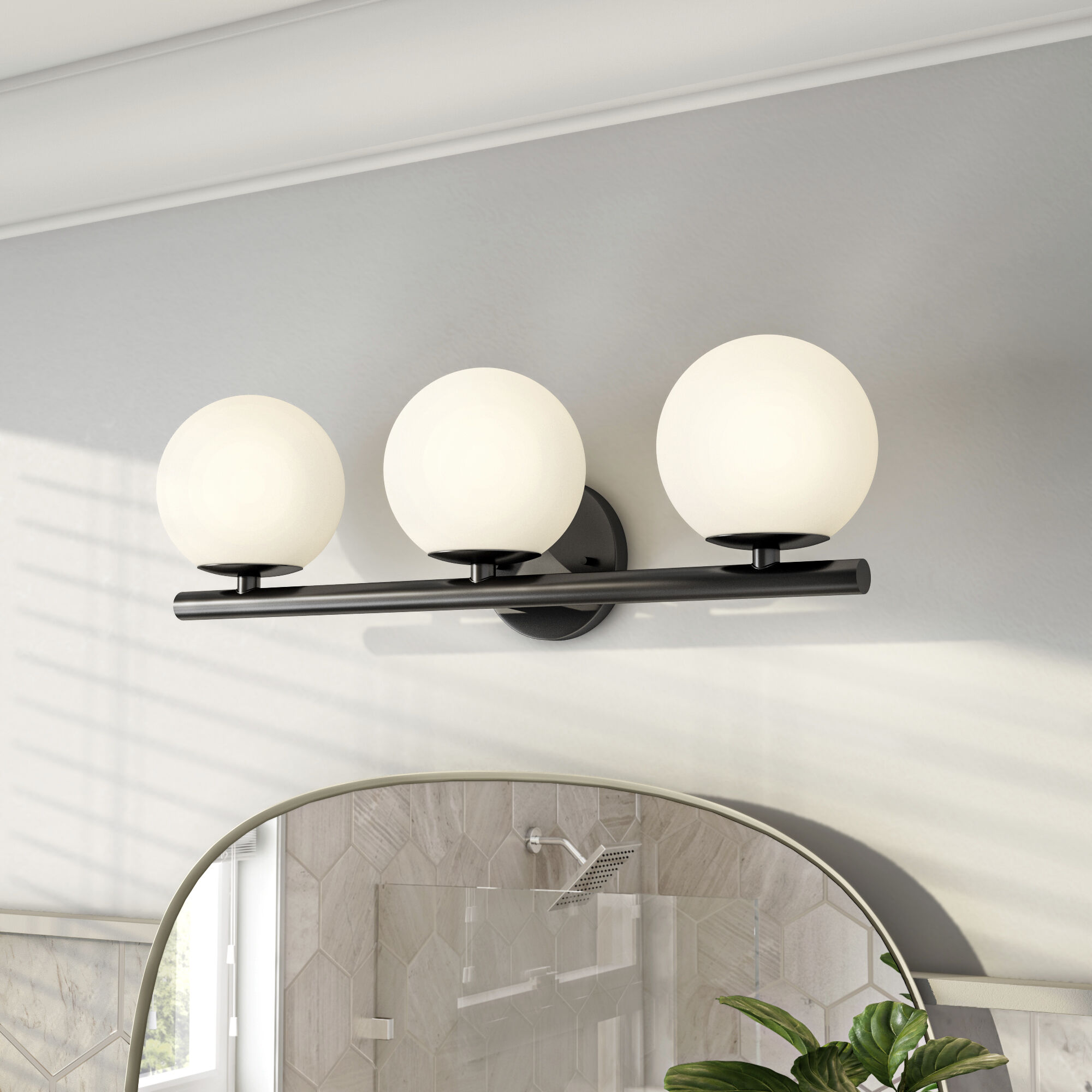Crown Heights 3 Light 25 inch Matte Black Vanity Light Wall Light