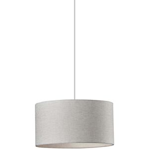 Adesso Harvest 1 Light 15 inch White Textured Fabric Drum Pendant Ceiling Light 4001-02 - Open Box