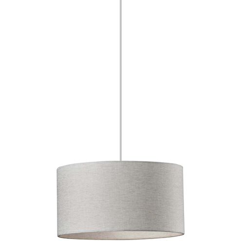 Adesso Harvest 1 Light 15 inch White Textured Fabric Drum Pendant Ceiling Light 4001-02 - Open Box