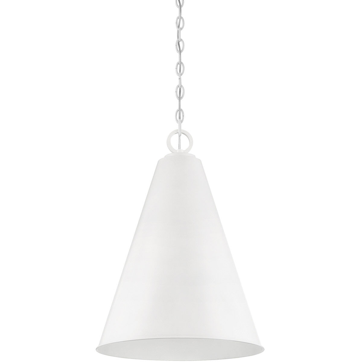 Contemporary 1 Light 18 inch White Pendant Ceiling Light
