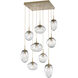 Cosmos LED LED 32 inch Gilded Brass Chandelier Ceiling Light, Square Multi-Port