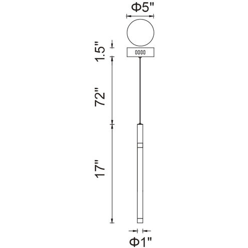 Flute LED 5 inch Black Pendant Ceiling Light