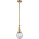 Franklin Restoration Beacon 1 Light 6 inch Satin Gold Mini Pendant Ceiling Light in Incandescent, Seedy, Franklin Restoration