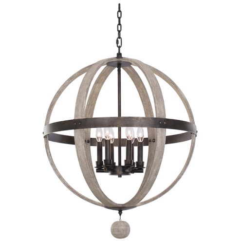 Harper 6 Light 25 inch Florence Gold Pendant Ceiling Light