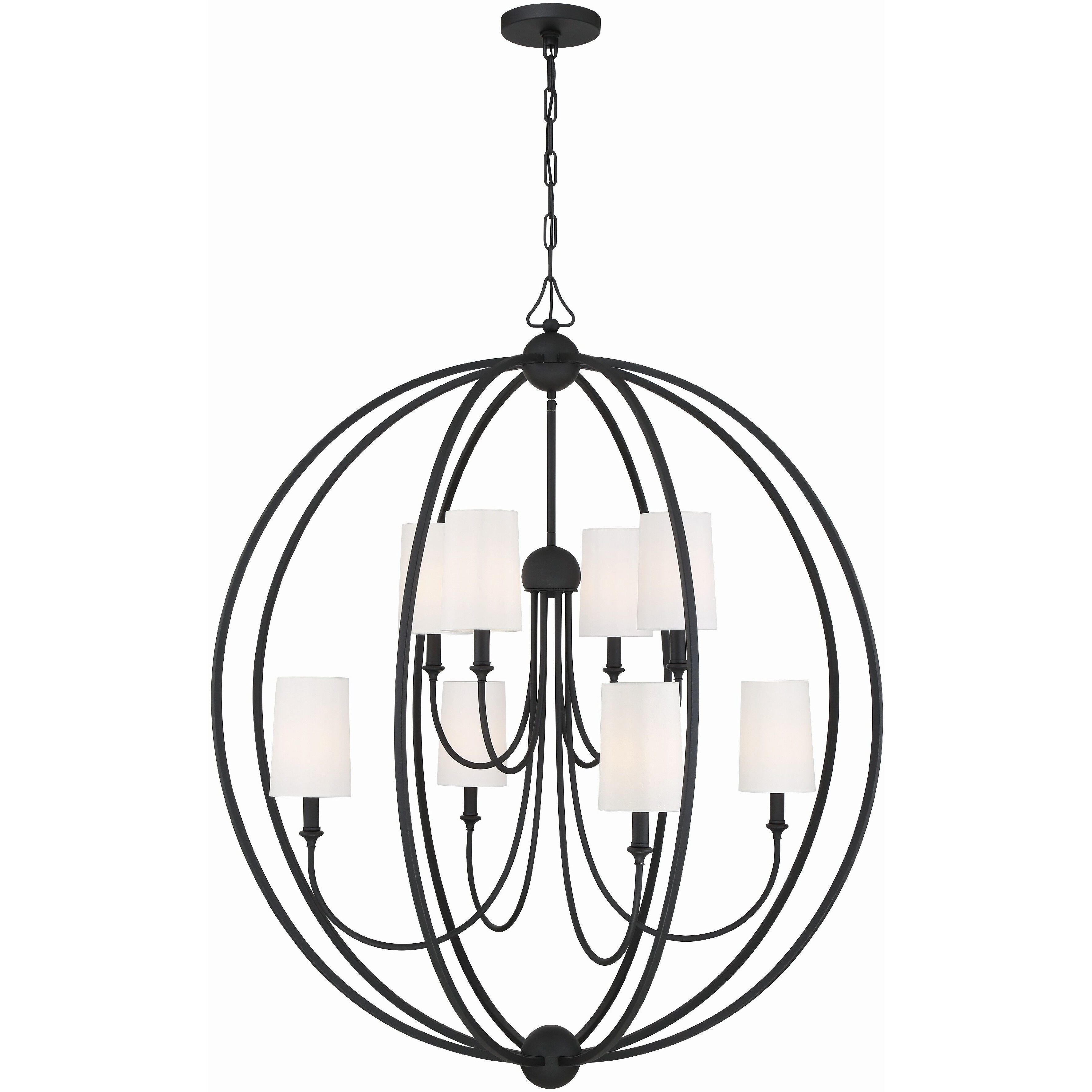 Sylvan 8 Light 40 inch Black Forged Chandelier Ceiling Light