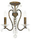 Serafina 3 Light 17 inch Hand Applied Venetian Golden Bronze Convertible Mini Chandelier/Ceiling Mount Ceiling Light
