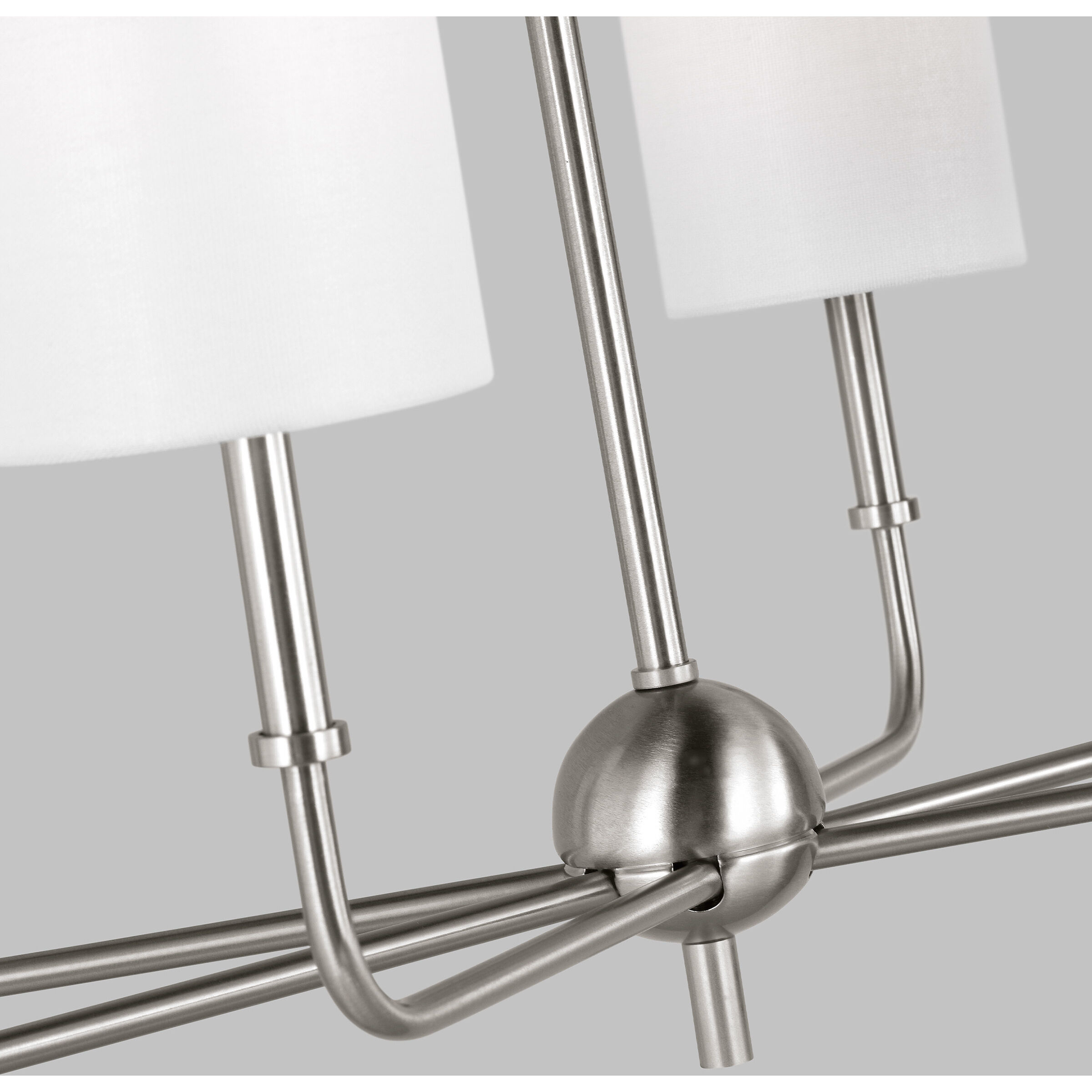 Foxdale 6 Light 44 inch Brushed Nickel Linear Chandelier Ceiling Light