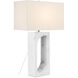 Gemini 30 inch 150 watt White Marble Table Lamp Portable Light