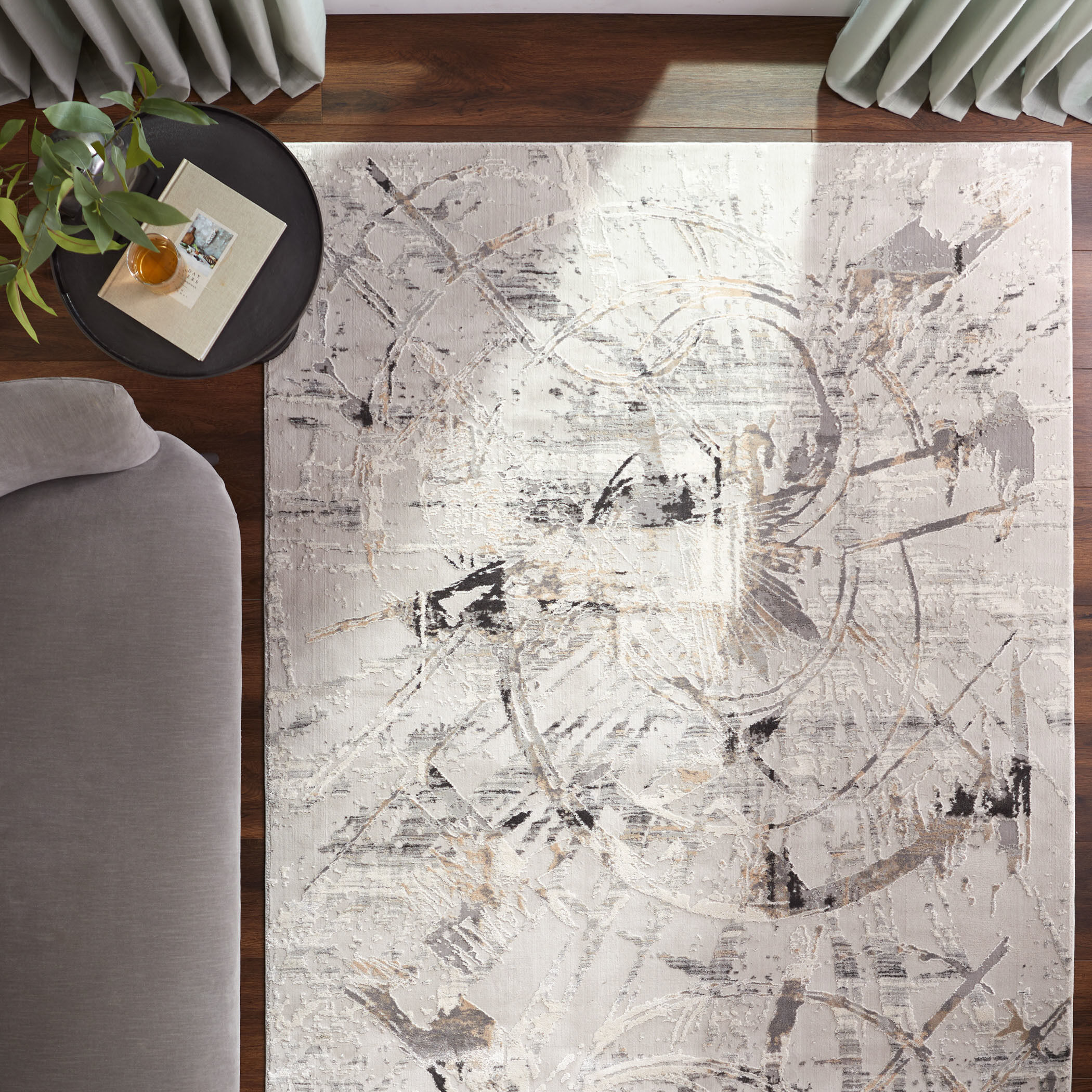 Kemer 90 X 63 inch Mineral Tones Rug in 5 x 7