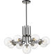 Parsons 9 Light 32 inch Matte Black and Brushed Nickel Chandelier Ceiling Light