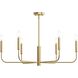 Reines 6 Light 32 inch Brushed Gold Chandelier Ceiling Light
