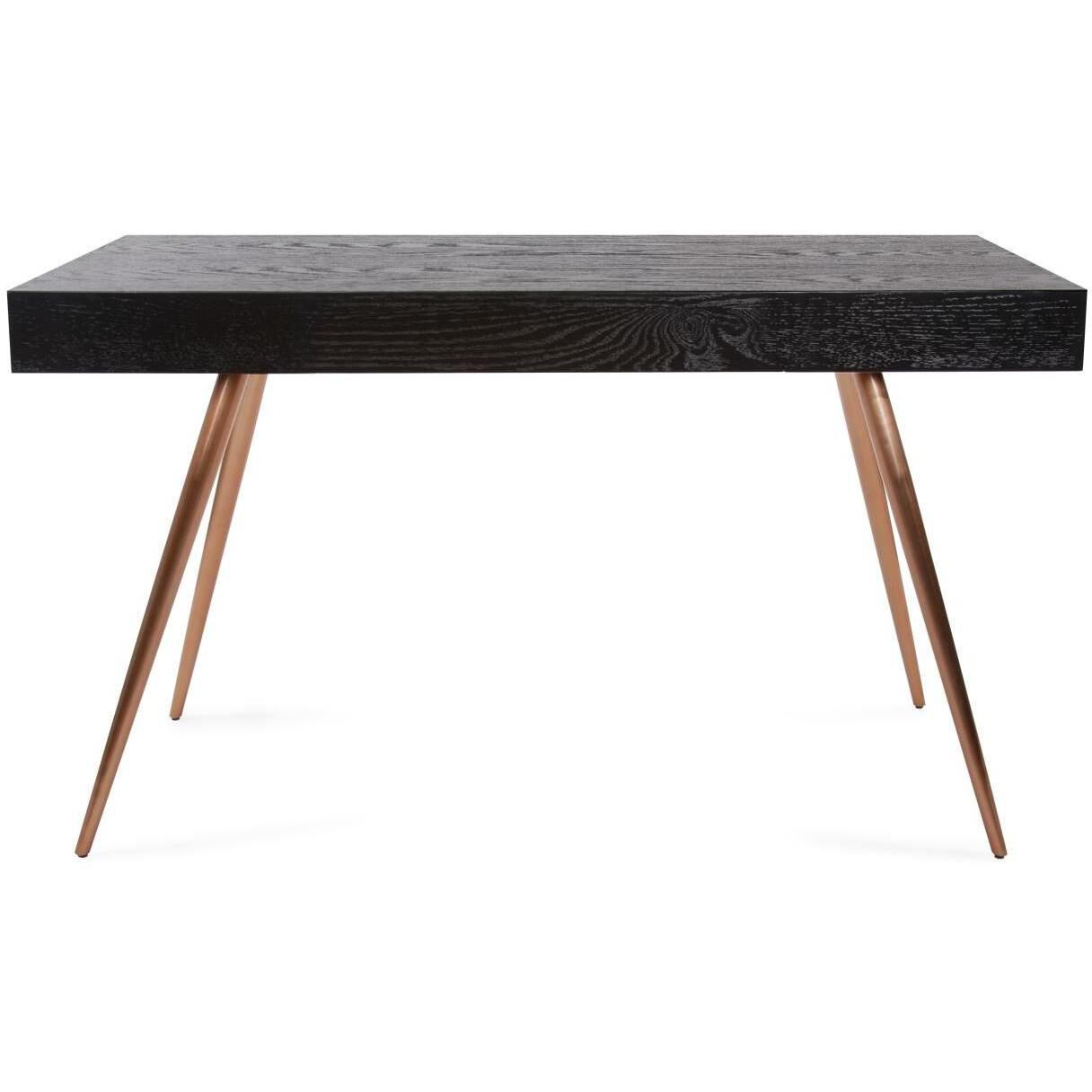 Millard 50 inch Black and Antique Brass Writing Desk