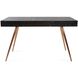 Millard 50 inch Black and Antique Brass Writing Desk