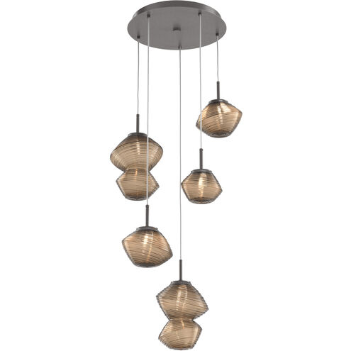 Mesa LED Graphite Chandelier Ceiling Light, Multi-Port Round