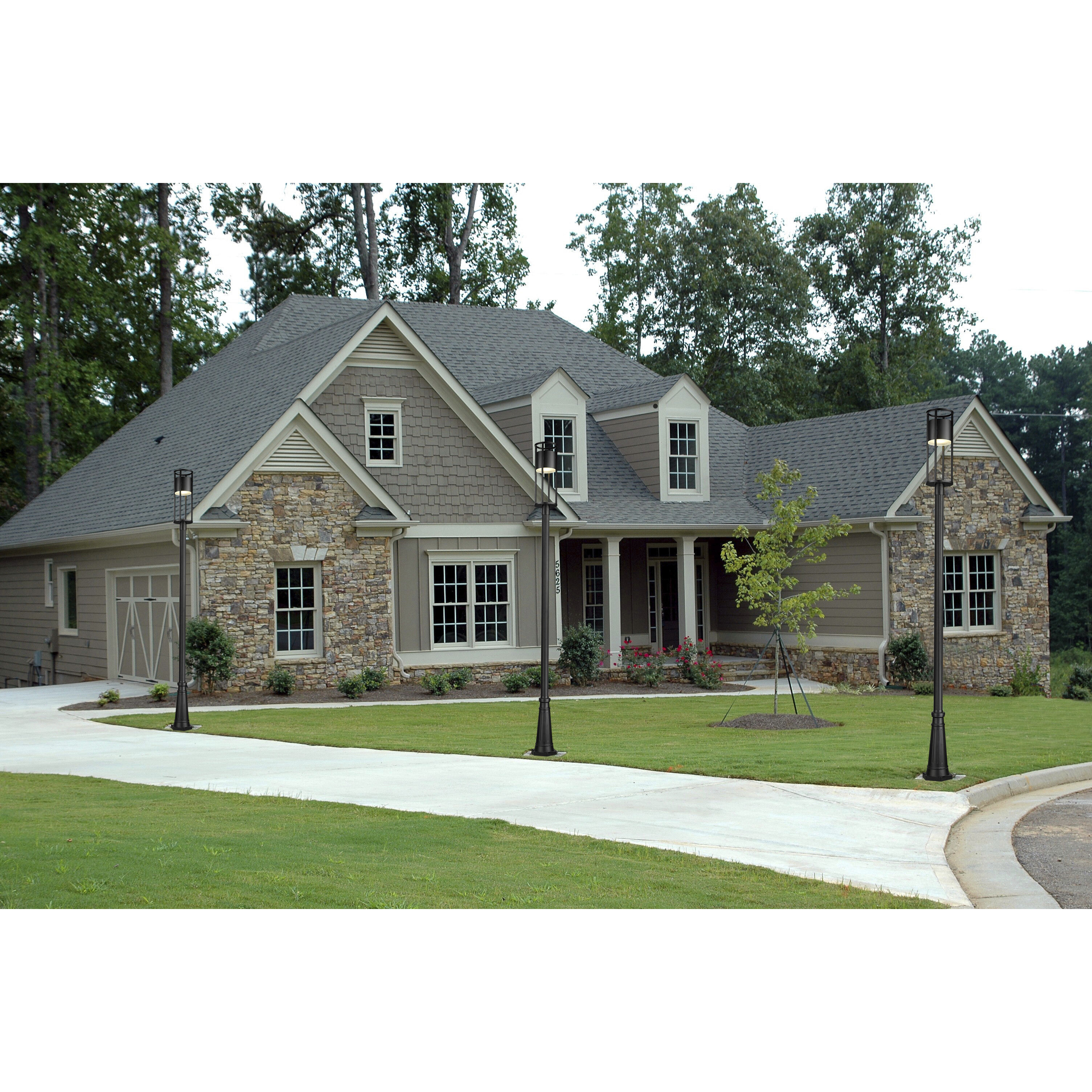 Luca LED 121.75 inch Black Outdoor Post Mounted Fixture