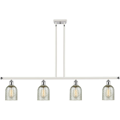 Ballston Caledonia 4 Light 48 inch White and Polished Chrome Island Light Ceiling Light in Mica Glass, Ballston