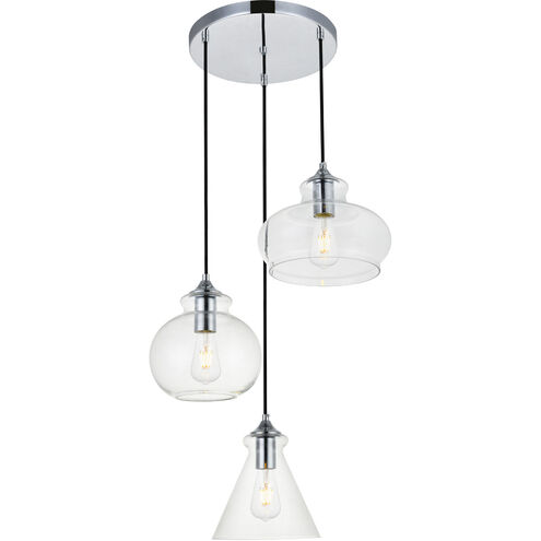 Destry 3 Light 19 inch Chrome Pendant Ceiling Light
