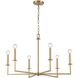 Dunne 6 Light 30 inch Lacquered Brass Chandelier Ceiling Light