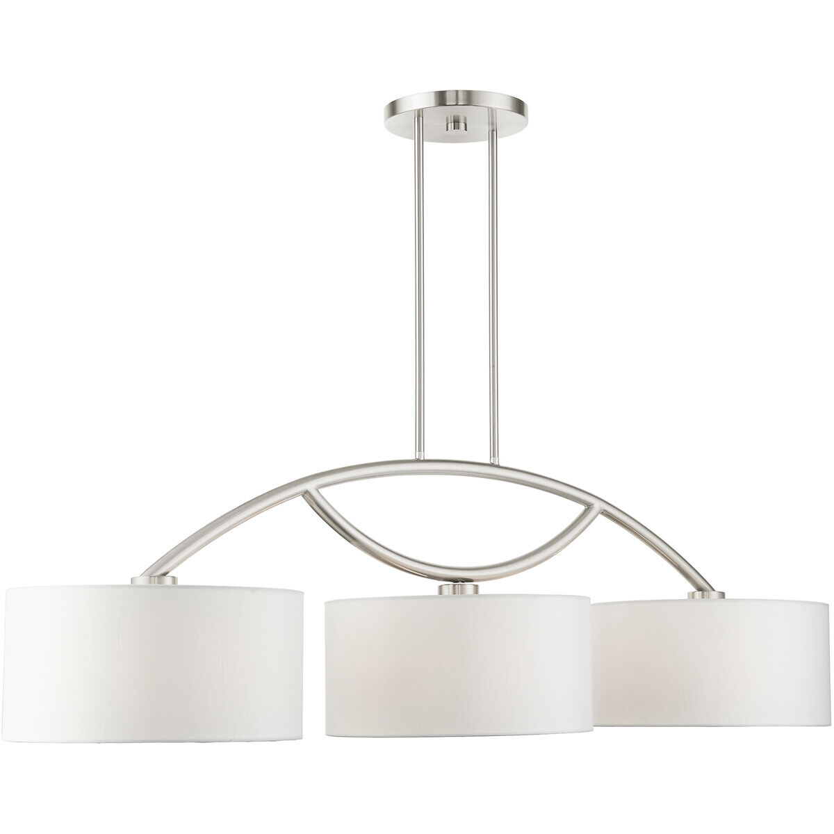 Meridian 3 Light 51 inch Brushed Nickel Linear Chandelier Ceiling Light