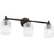 C&M by Chapman & Myers Barstow 3 Light 25.5 inch Aged Iron Bath Vanity Wall Light