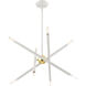 Soho 8 Light 20 inch White with Polished Brass Accents Chandelier Ceiling Light