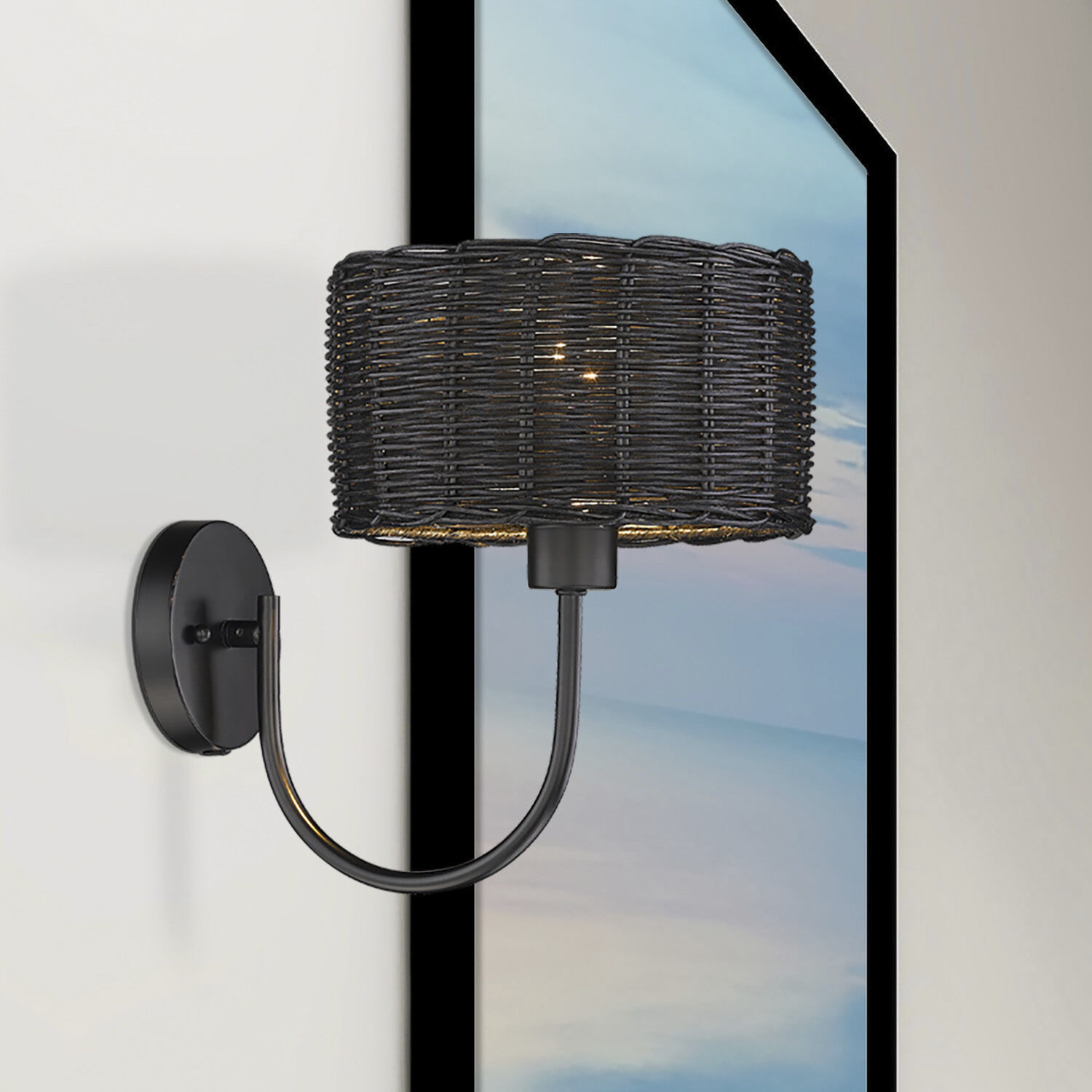 Erma 1 Light 9 inch Matte Black Wall Sconce Wall Light