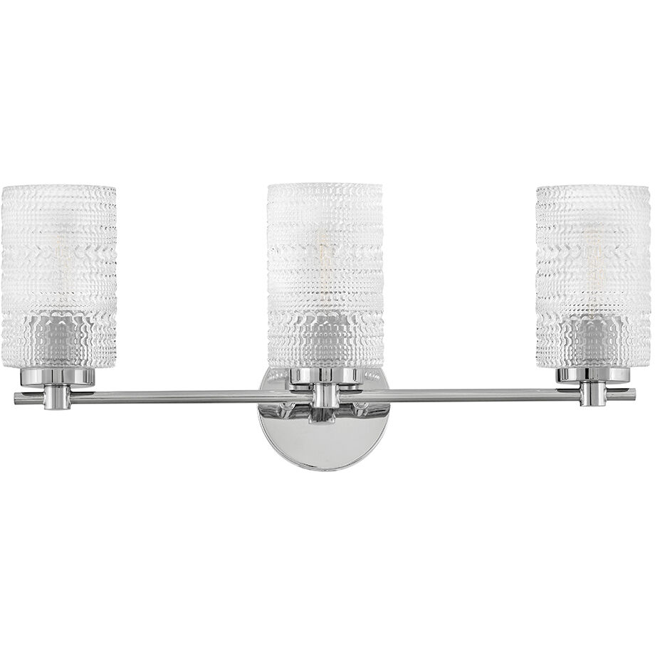 Mabel 3 Light 24.5 inch Chrome Bath Light Wall Light