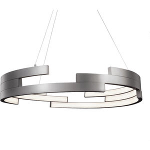 Anello LED 32 inch Nickel Pendant Ceiling Light in Brushed Nickel