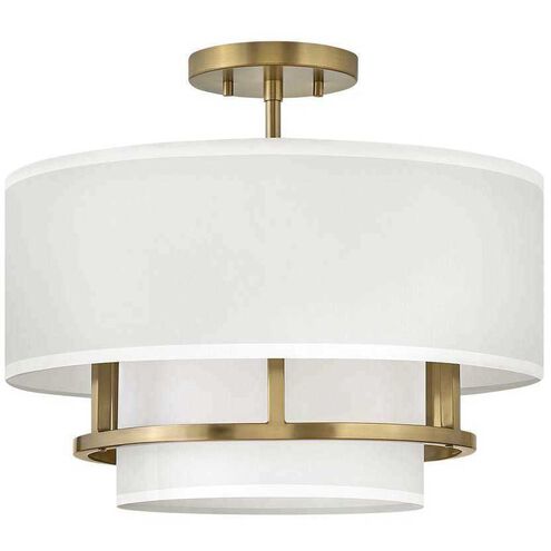 Graham 3 Light 16 inch Lacquered Brass Indoor Semi-Flush Mount Ceiling Light