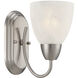 Torino 1 Light 8 inch Brushed Nickel Bath Bar Wall Light