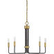 Transitional 5 Light 24 inch Oil Rubbed Bronze with Natural Brass Chandelier Ceiling Light