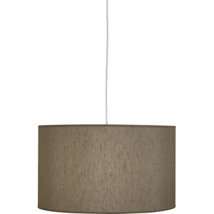 Elena 1 Light 15 inch Painted White Pendant Ceiling Light in Mushroom Dupioni